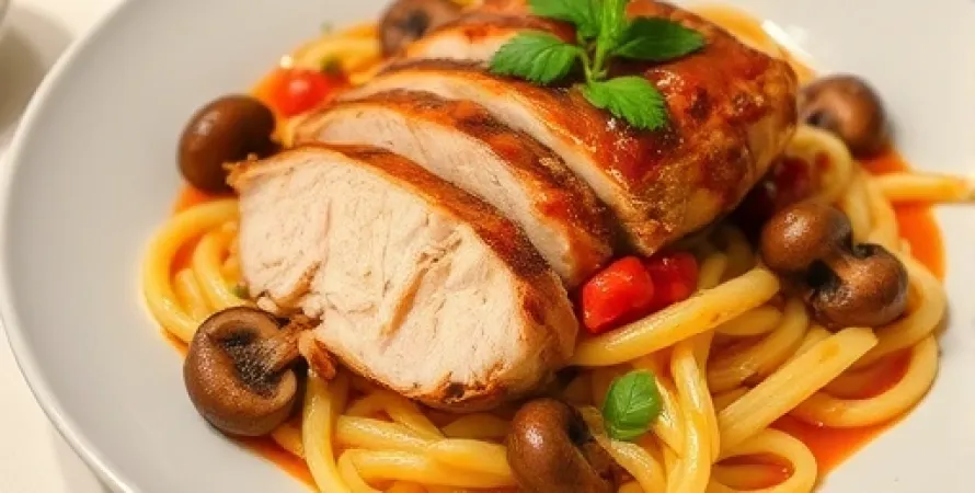Poulet aux rigatoni
