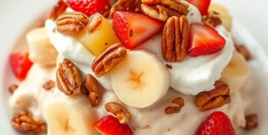 Crème aux fruits et noix