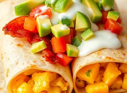 Burritos au bacon et avocat