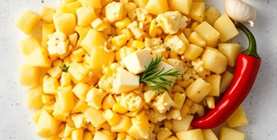 Pommes de terre écrasées au maïs et au piment