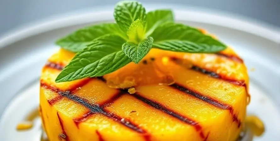 Ananas grillé au miel