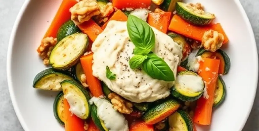 Sauté de courgettes et carottes au gorgonzola