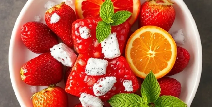 Grenade à l'orange et fraises