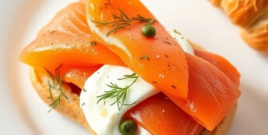 Croissants au saumon fumé et à la crème