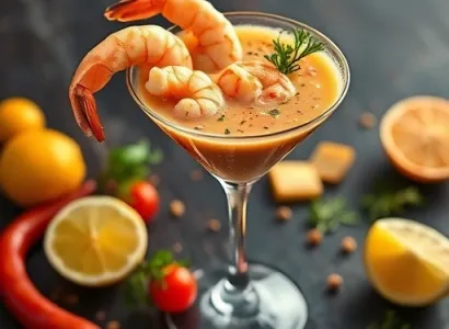 Cocktail de crevettes au gazpacho