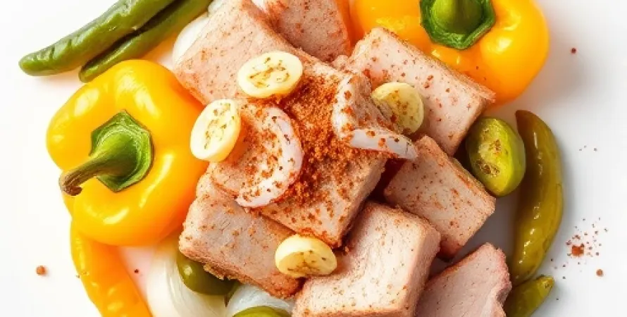 Poivrons jaunes au porc