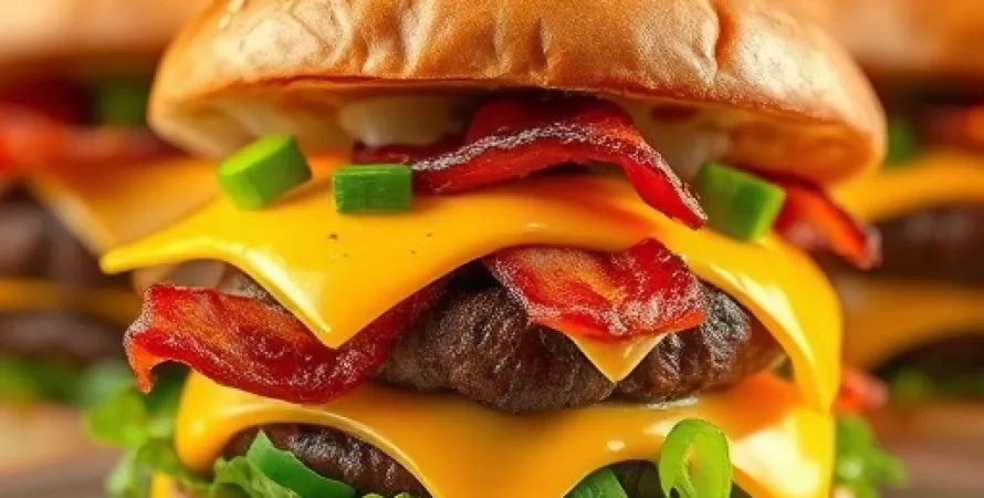 Hamburgers au fromage et bacon