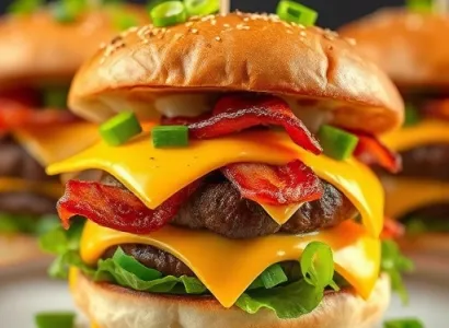 Hamburgers au fromage et bacon