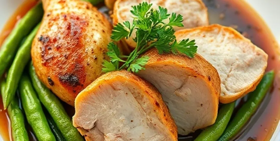 Poulet oriental au haricot vert
