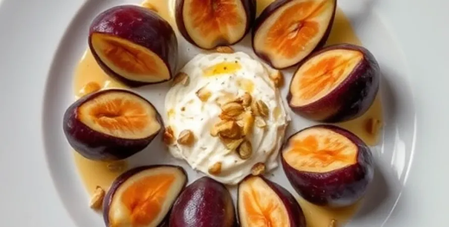 Figues au ricotta, pistache et miel
