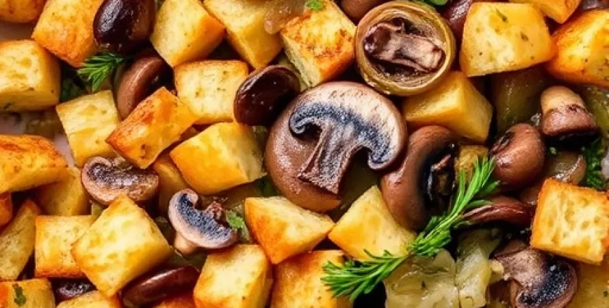 Farce aux oignons et champignons