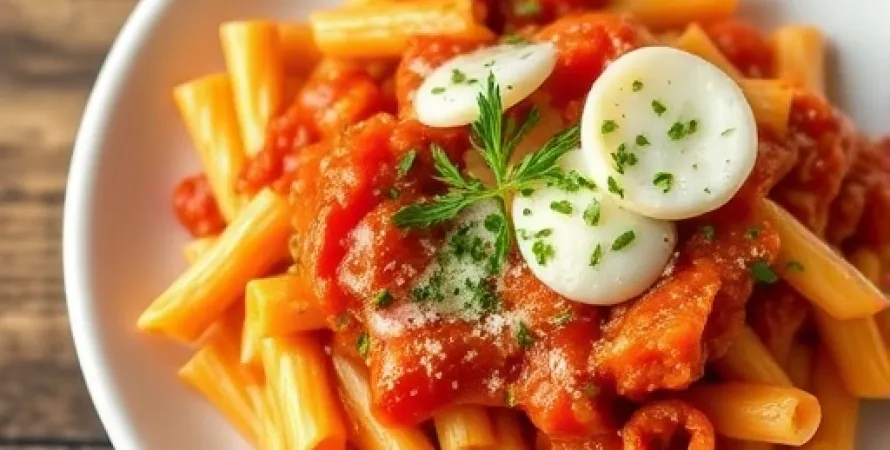 Pâtes italiennes au four sans viande