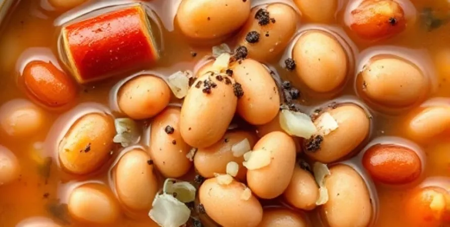 Soupe de haricots aux hot dogs