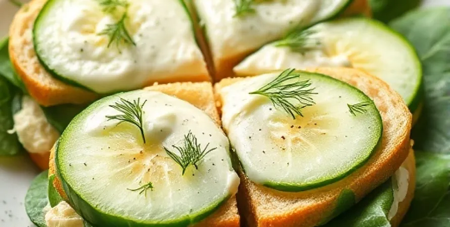 Sandwichs au concombre et aux herbes