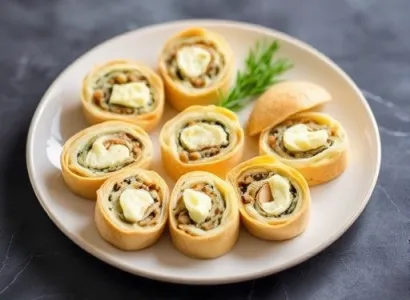 Rouleaux d'asperges au fromage bleu