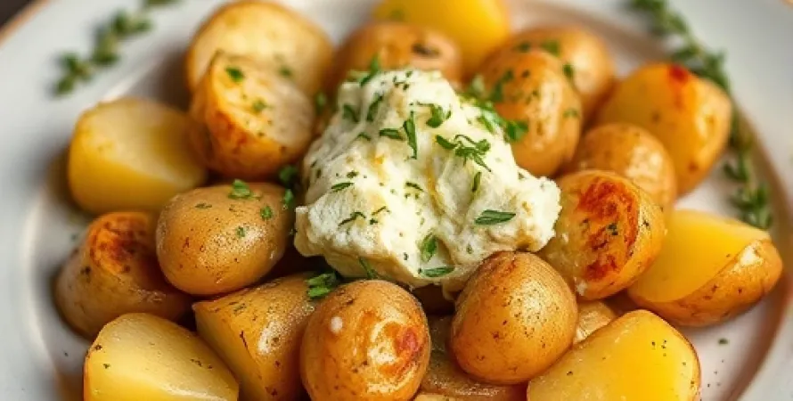 Pommes de terre au fromage et aux herbes