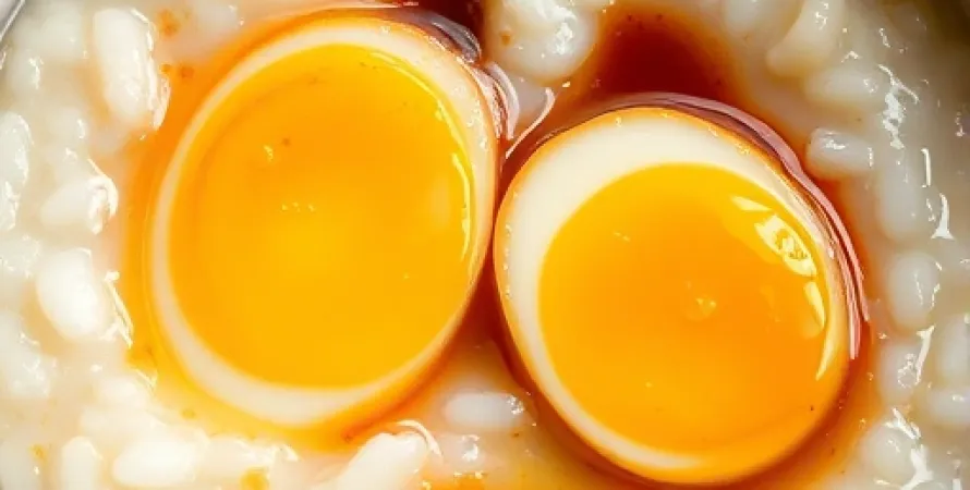 Porridge de riz aux oeufs frais