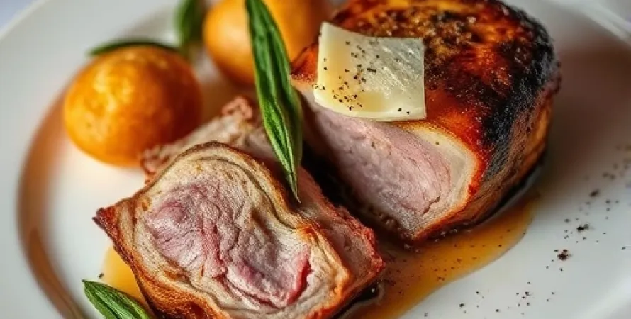 Côte de porc panée au sage et parmesan
