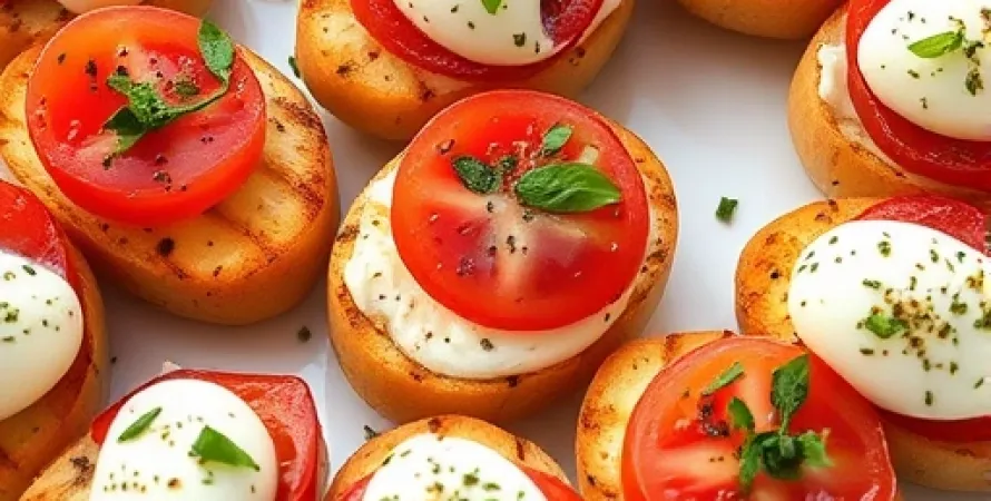 Crostini de tomate et mozzarella