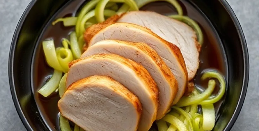 Poulet haché au courge japonaise