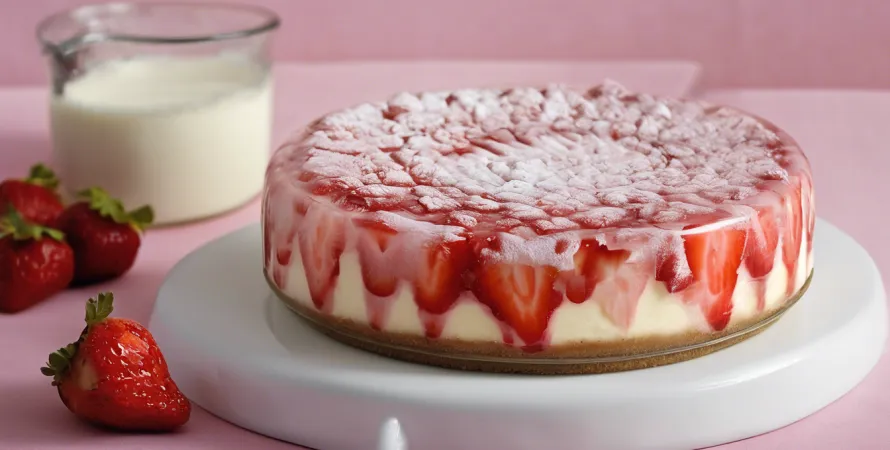 Nappage glacé aux fraises pour cheesecake — brillant et léger