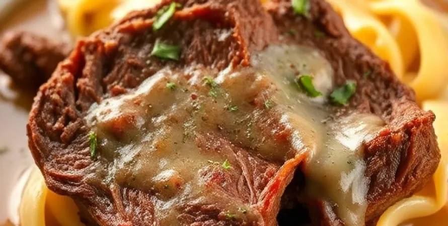 Pot au feu de boeuf avec pâtes et fromage