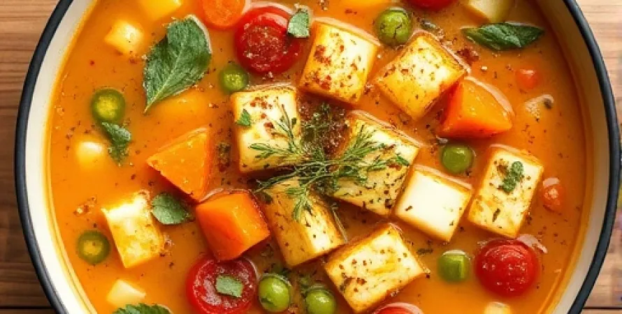 Potage de chou et tofu