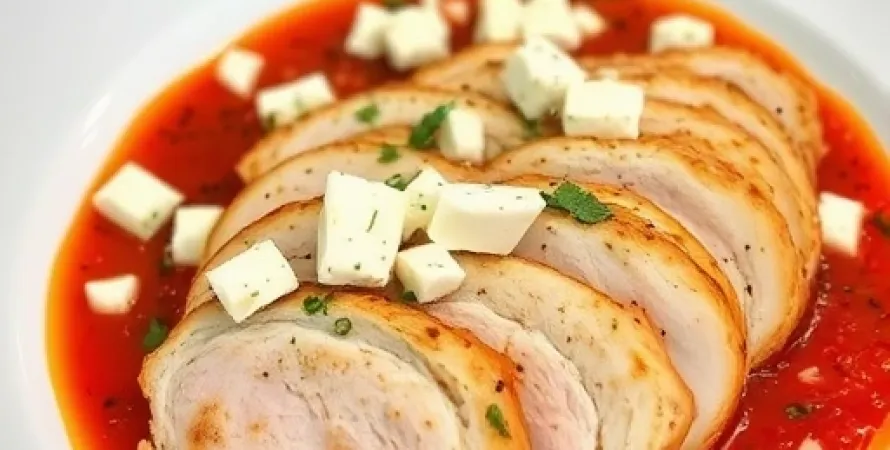 Poulet au fromage de mozzarella et de feta