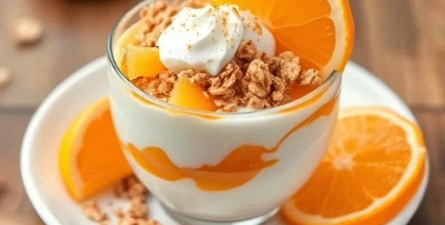 Parfaits d'oranges au yogourt avec granola