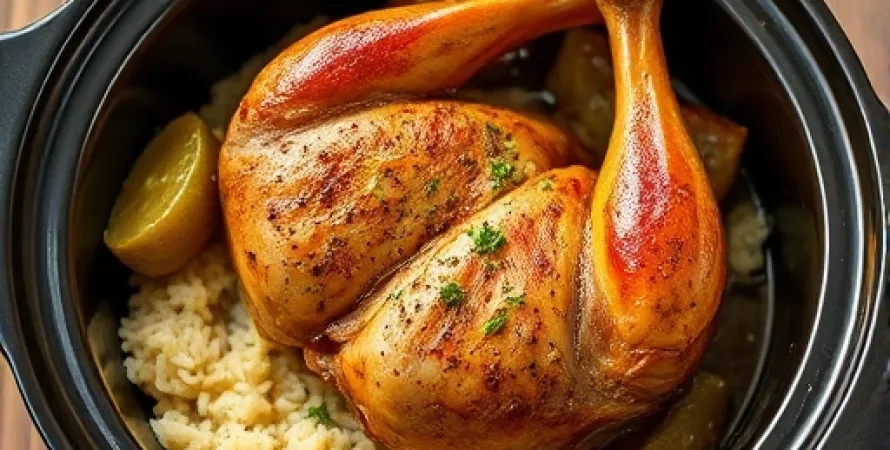 Poulet Crock-Pot au Poblanos