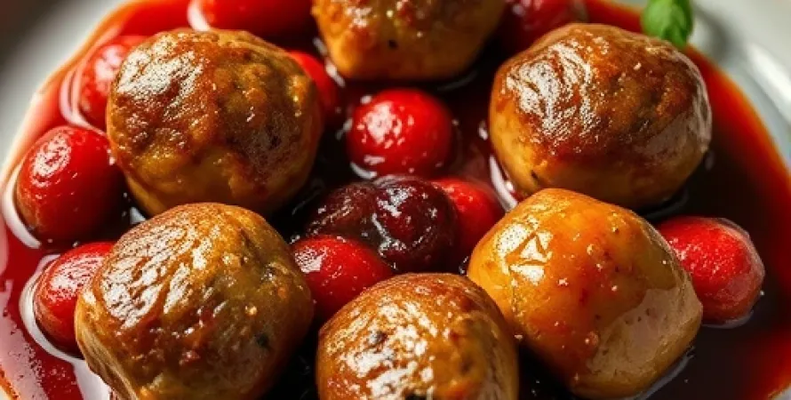 Boulettes de viande et saucisses au cranberry