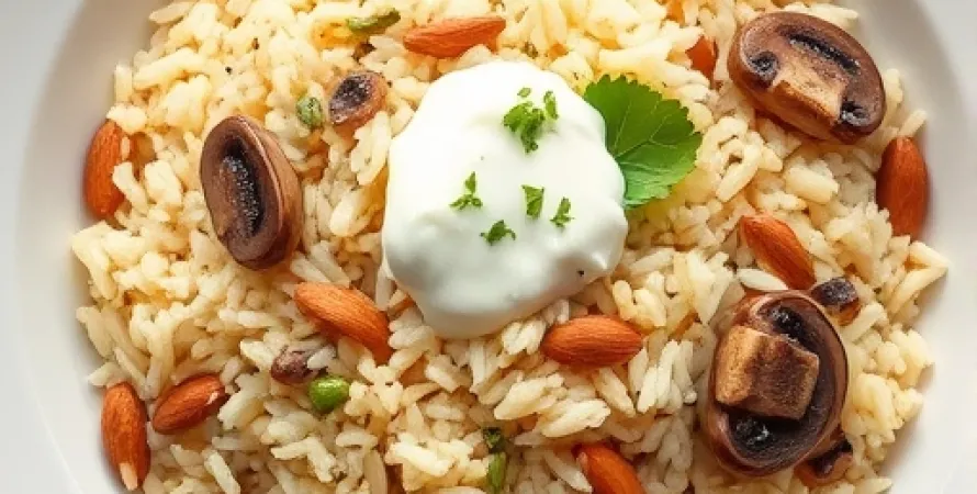 Pilaf au riz long avec crème fraîche
