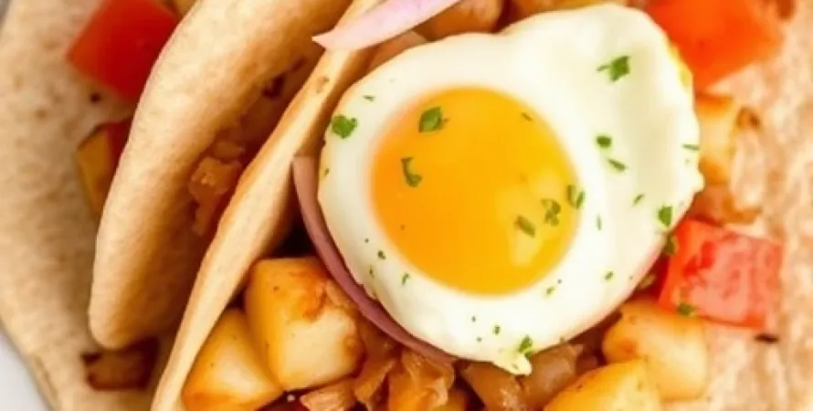 Tacos de pomme de terre et oeuf