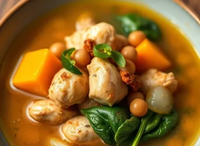 Potage de courge Butternut au poulet