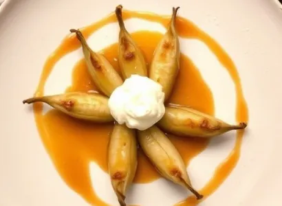 Poires rôties au sel avec sauce caramel