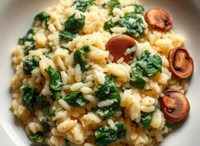Risotto aux épinards et champignons