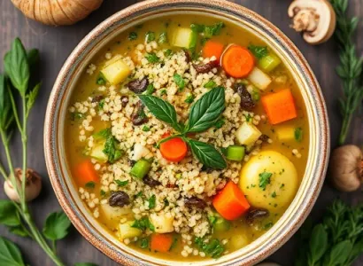 Potage de quinoa aux herbes