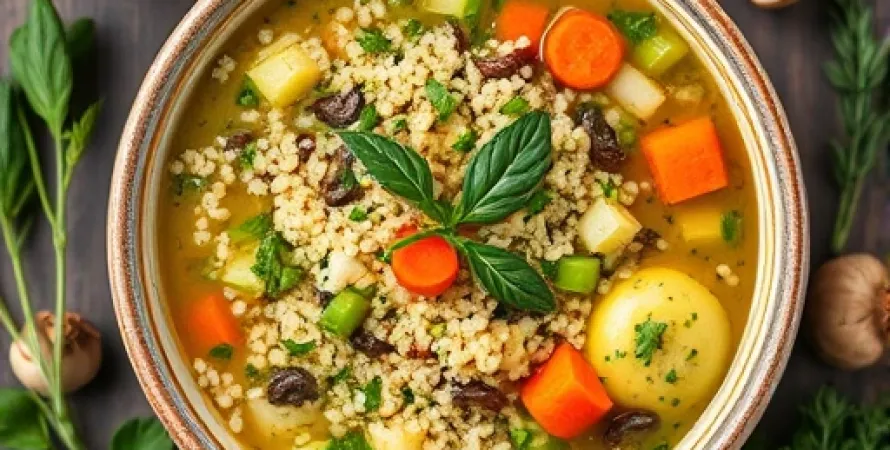 Potage de quinoa aux herbes