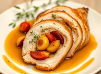 Poitrine de dinde farcie aux fruits et herbes