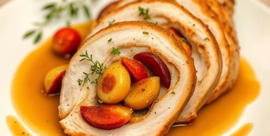 Poitrine de dinde farcie aux fruits et herbes