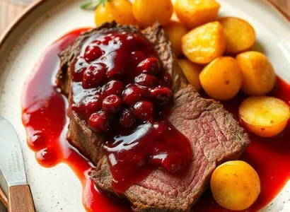 Brisket de boeuf au sauce cranberry