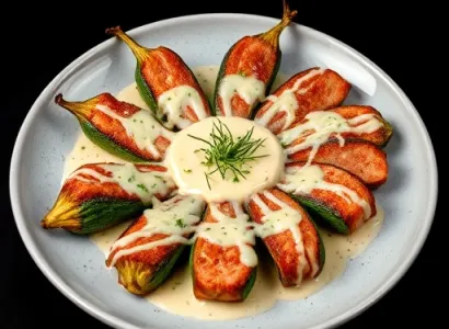 Courgettes au parmesan et sauce ranch