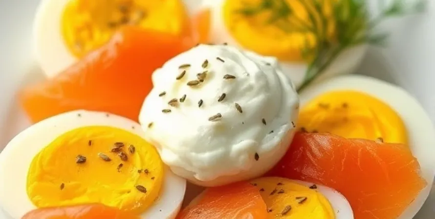 Oeufs remplis de saumon fumé