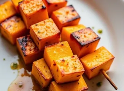 Brochettes de courge butternut