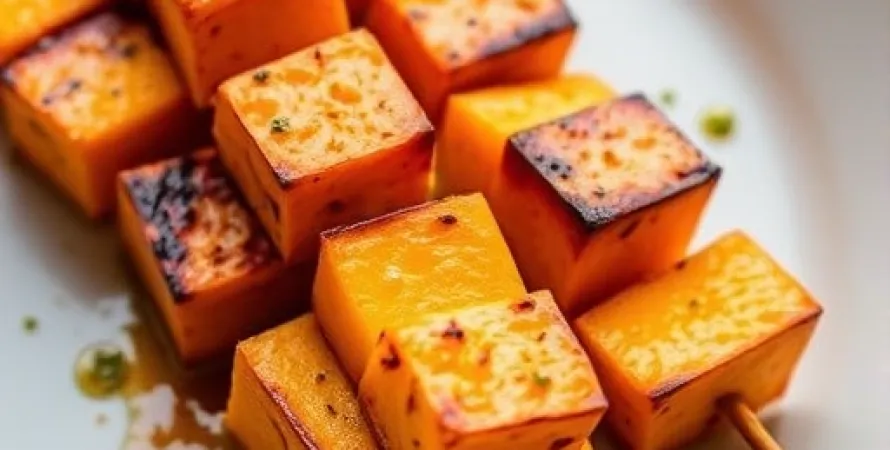 Brochettes de courge butternut