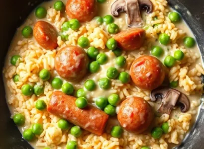 Pôele de kielbasa et pois