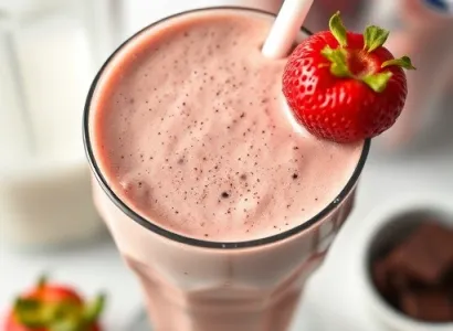 Smoothie aux fraises et au chocolat