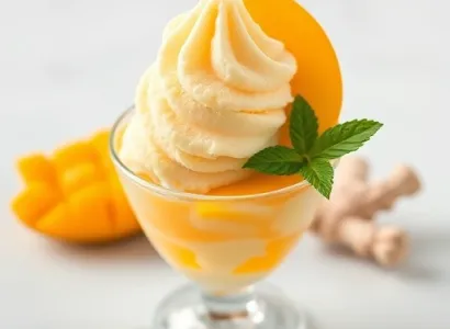 Glaces de mangue au gingembre