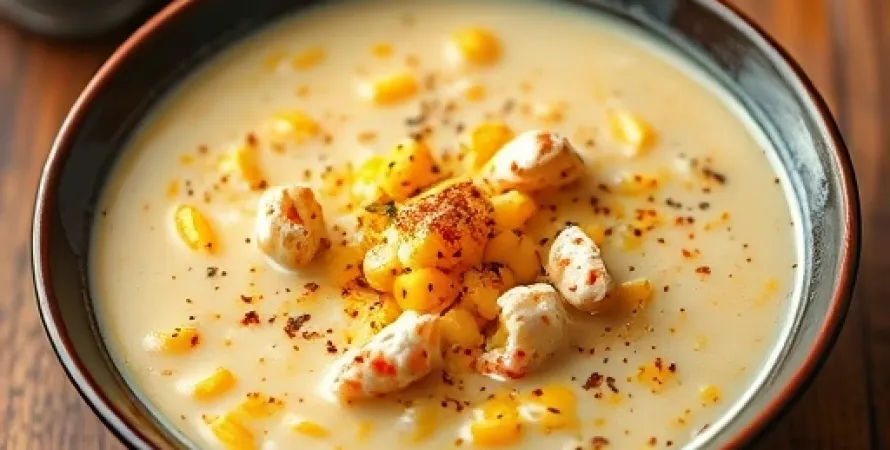 Potage de crabe et maïs