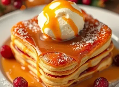 Pain perdu aux cranberries et glace caramel